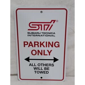 Subaru Genuine STI Parking Only Street Sign SOA342L149 Sti Metal Rally New